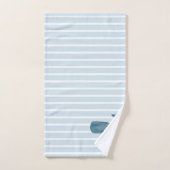 Whale Nautical Stripe Badhandtuch Set (Handtuch)