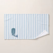 Whale Nautical Stripe Badhandtuch Set (Handtuch)