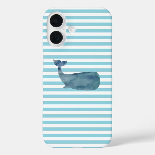 Whale Nautical Stripe Case-Mate iPhone Hülle (Rückseite)
