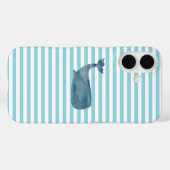 Whale Nautical Stripe Case-Mate iPhone Hülle (Rückseite (Horizontal))