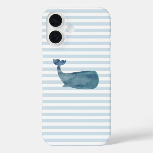 Whale Nautical Stripe Case-Mate iPhone Hülle (Rückseite)