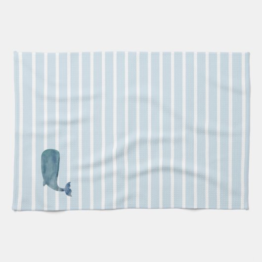 Whale Nautical Stripe Geschirrtuch (Horizontal)