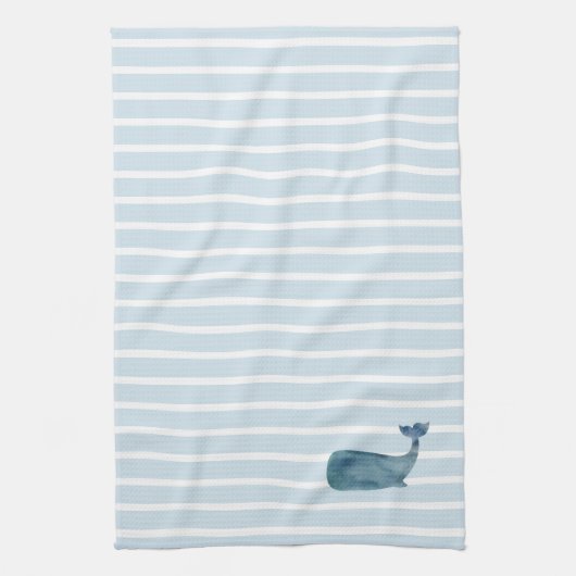 Whale Nautical Stripe Geschirrtuch (Vertikal)