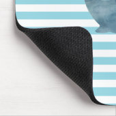 Whale Nautical Stripe Mousepad (Ecke)