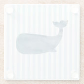 Whale Nautical Stripe Muster Glasuntersetzer (Rückseite)