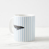 Whale Nautical Stripe Muster Kaffeetasse (Vorderseite Links)