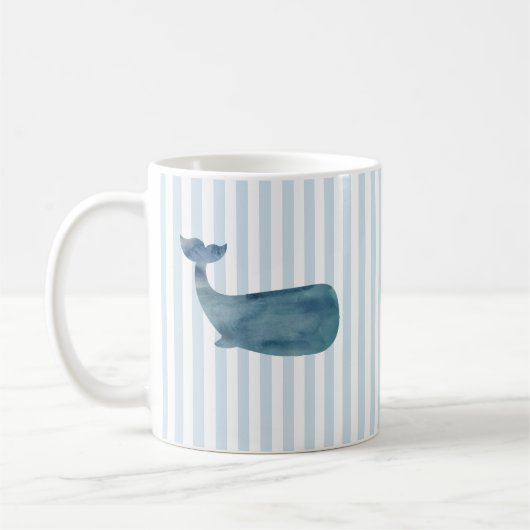 Whale Nautical Stripe Muster Kaffeetasse (Links)