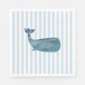 Whale Nautical Stripe Muster Serviette (Vorderseite)