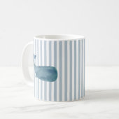 Whale Nautical Stripe Painting Kaffeetasse (Vorderseite Links)