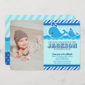 Whale nautical under Sea Foto Einladung (Vorne/Hinten)