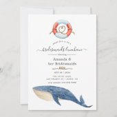 Whale Nautical Wedding Bridesmaids Luncheon Einladung (Vorderseite)