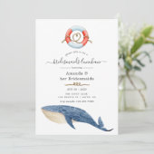 Whale Nautical Wedding Bridesmaids Luncheon Einladung (Stehend Vorderseite)