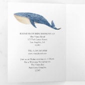 Whale Nautical Wedding Dreifach Gefaltete Einladung (Innen Erste Seite)
