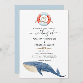 Whale Nautical Wedding Einladung
