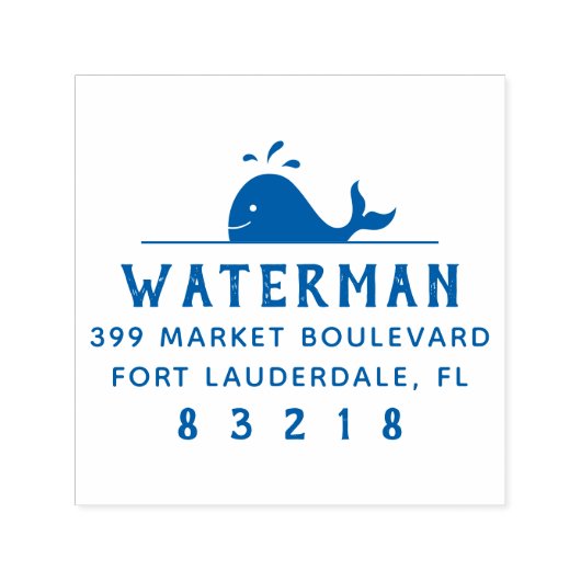Whale | Nautische Familienname - Rücksendeadresse Permastempel (Design)