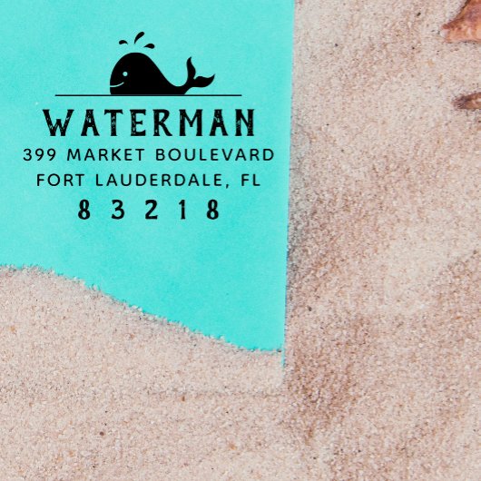 Whale | Nautische Familienname - Rücksendeadresse Permastempel