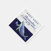 Whale Navy Blue Nautical Boy Baby Showdusche Napki Serviette (Ecke)