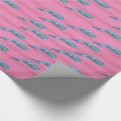 Whale Niedlich rosa blaues Musterpapier Geschenkpapier (Ecke)