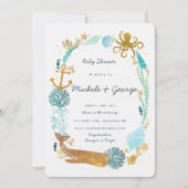 Whale Ocean Baby Shower Einladung (Vorderseite)