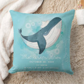 Whale Ocean Little Man Birth Stats Kissen (Decke)