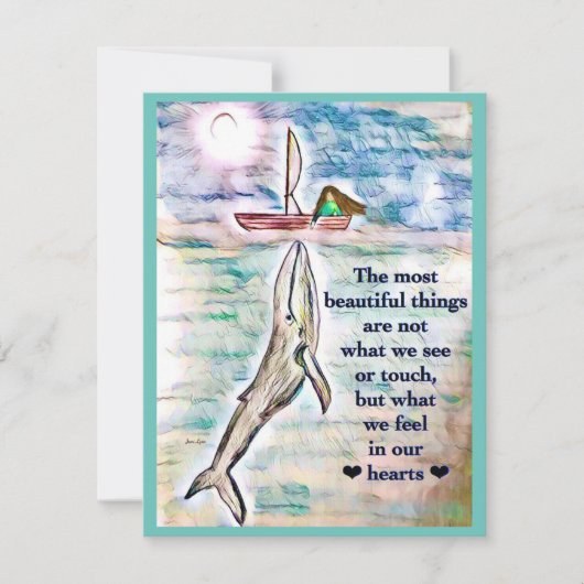 Whale Ocean Painting Grußkarte Personalisieren (Vorderseite)