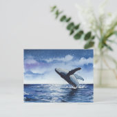 Whale Ocean Postcard Postkarte (Stehend Vorderseite)