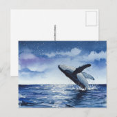 Whale Ocean Postcard Postkarte (Vorne/Hinten)