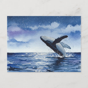 Whale Ocean Postcard Postkarte
