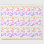 Whale Ocean Sea Life Nautical Girl Geschenkpapier (Flach)