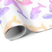 Whale Ocean Sea Life Nautical Girl Geschenkpapier (Rolleneckpunkt)