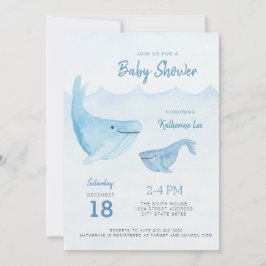 Whale Ocean Whale Baby Dusche Einladung