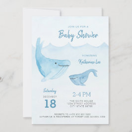 Whale Ocean Whale Baby Dusche Einladung