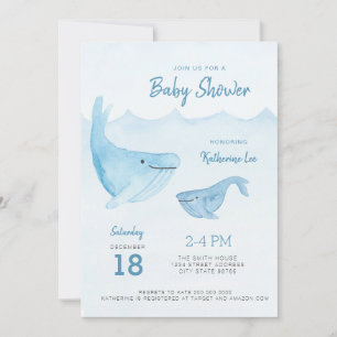 Whale Ocean Whale Baby Dusche Einladung