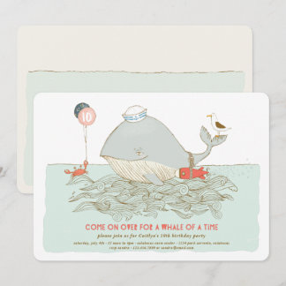 Whale of a time Birthday Pool Party Invitation Einladung