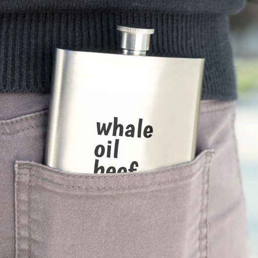Whale Oil Beef Hook Black Typography Funny Irish Flachmann (Beispiel)