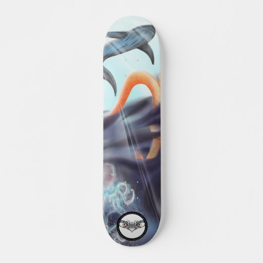 Whale-Oktopus-Qualle glühender Wasserwelt Skateboard (Vorne)
