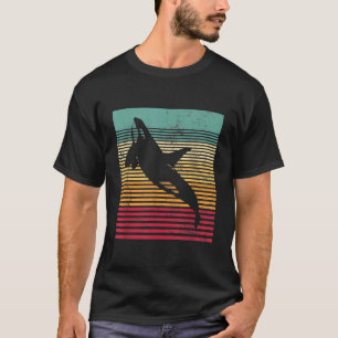 Whale Orca Retro Stil Männer Frauen Neuheit Vintag T-Shirt