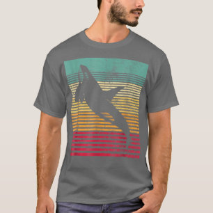 Whale Orca Retro Stil Männer Frauen Neuheit Vintag T-Shirt