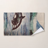 Whale, Orca Wasserfarbe zeichnend Bad Handtuch Set (Handtuch)