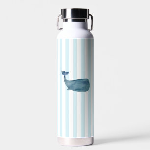 Whale Painting Blue Stripe nautical Trinkflasche