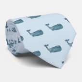 Whale Painting Coastal Beach Pattern Krawatte (Gerollt)