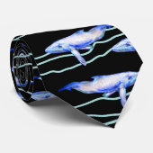 Whale Pattern Neck Tie Krawatte (Gerollt)