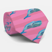 Whale Pattern Neck Tie Krawatte (Gerollt)
