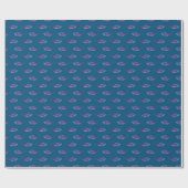 Whale Pattern Ocean Blue Nautical Coastal Niedlich Geschenkpapier (Flach)