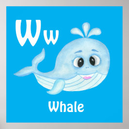 Whale personalisieren ABC: Letter W - Add your nam Poster