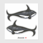 Whale personalisiert Ihren Namen Aufkleber (Blatt)