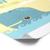 Whale Personalisiert Kinderzimmer Poster Print (Ecke)