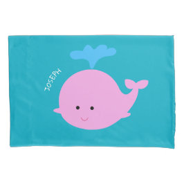 Whale Pillowcase mit Namen, Ocean Theme Bedding Kissenbezug