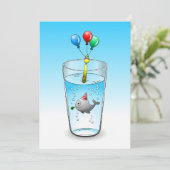 Whale Pool Party Geburtstag Karte (Stehend Vorderseite)