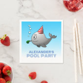 Whale Pool Party Serviette (Beispiel)